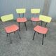 4 chaises formica vintage