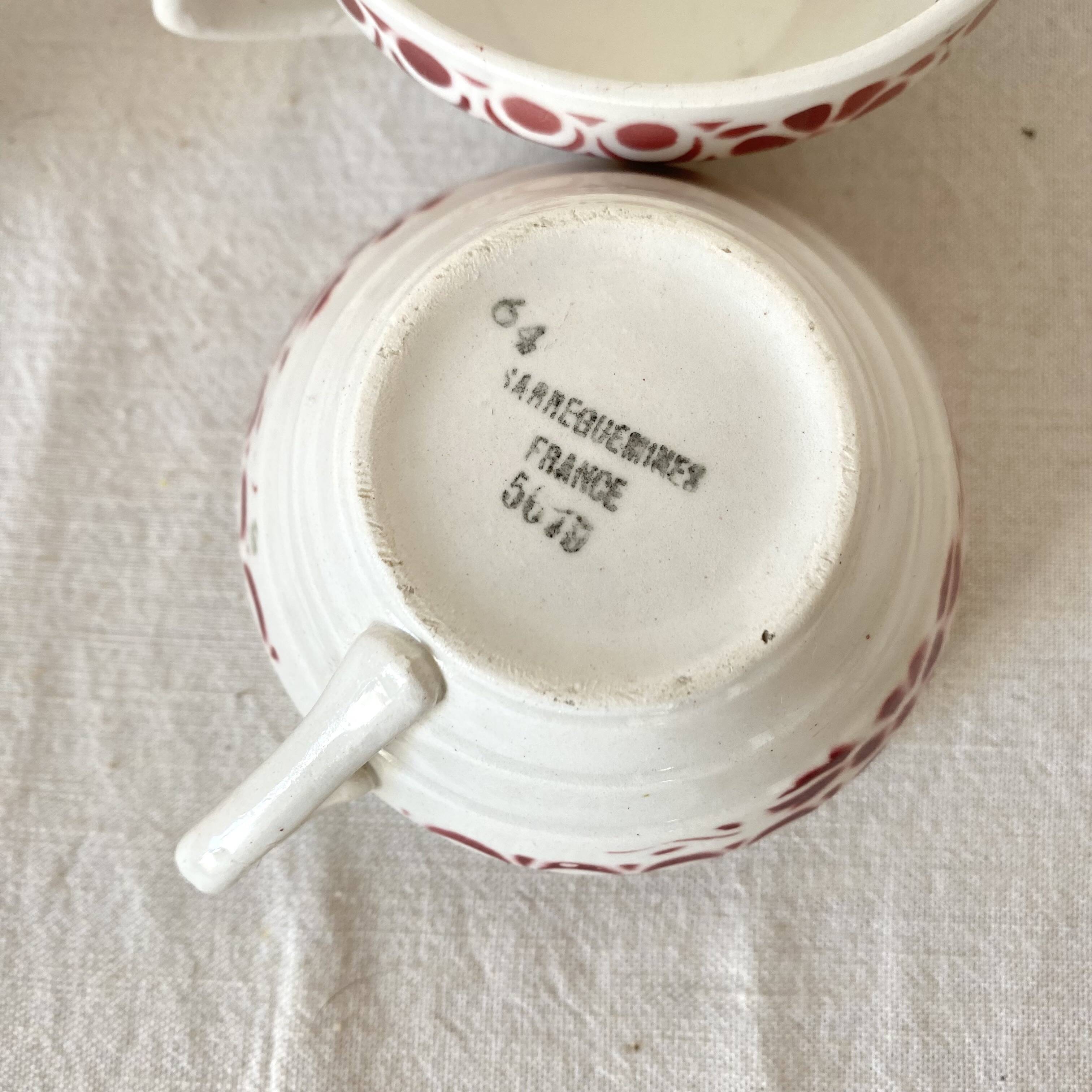 Old Sarreguemines cups