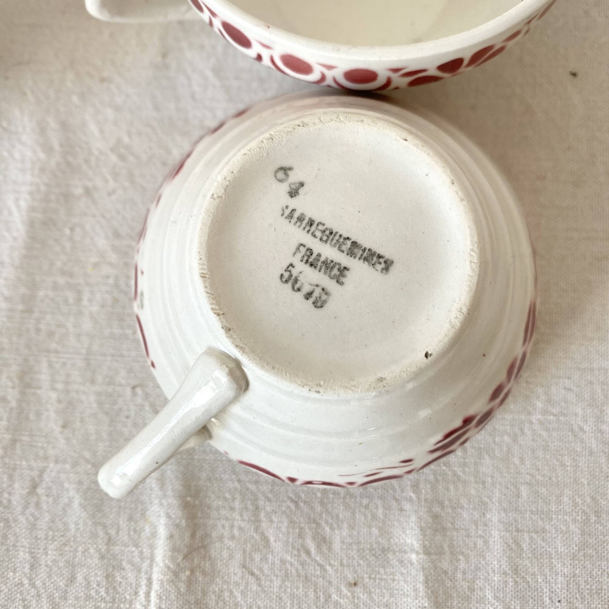 Old Sarreguemines cups