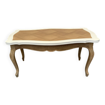 Table basse en bois massif, restaurée