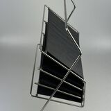1960s 1970s Newspaper Holder in Metal & Plastic Space Age Design