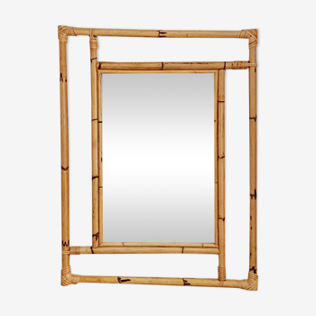 Miroir rotin glace au mercure