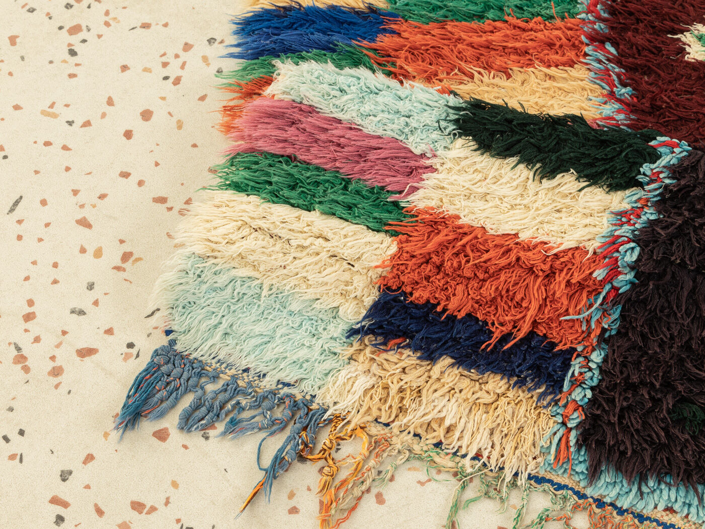 VINTAGE BOUCHEROUITE, BERBER RUG, 93 X 240