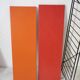 Tomado shelf in coloured metal floor shelves from 1958.