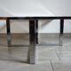 Coffee table smoked glass chrome chromed brass 70's