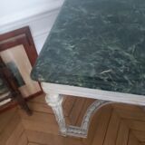 Table à gibier style louis xv - marbre vert