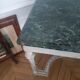 Table à gibier style louis xv - marbre vert