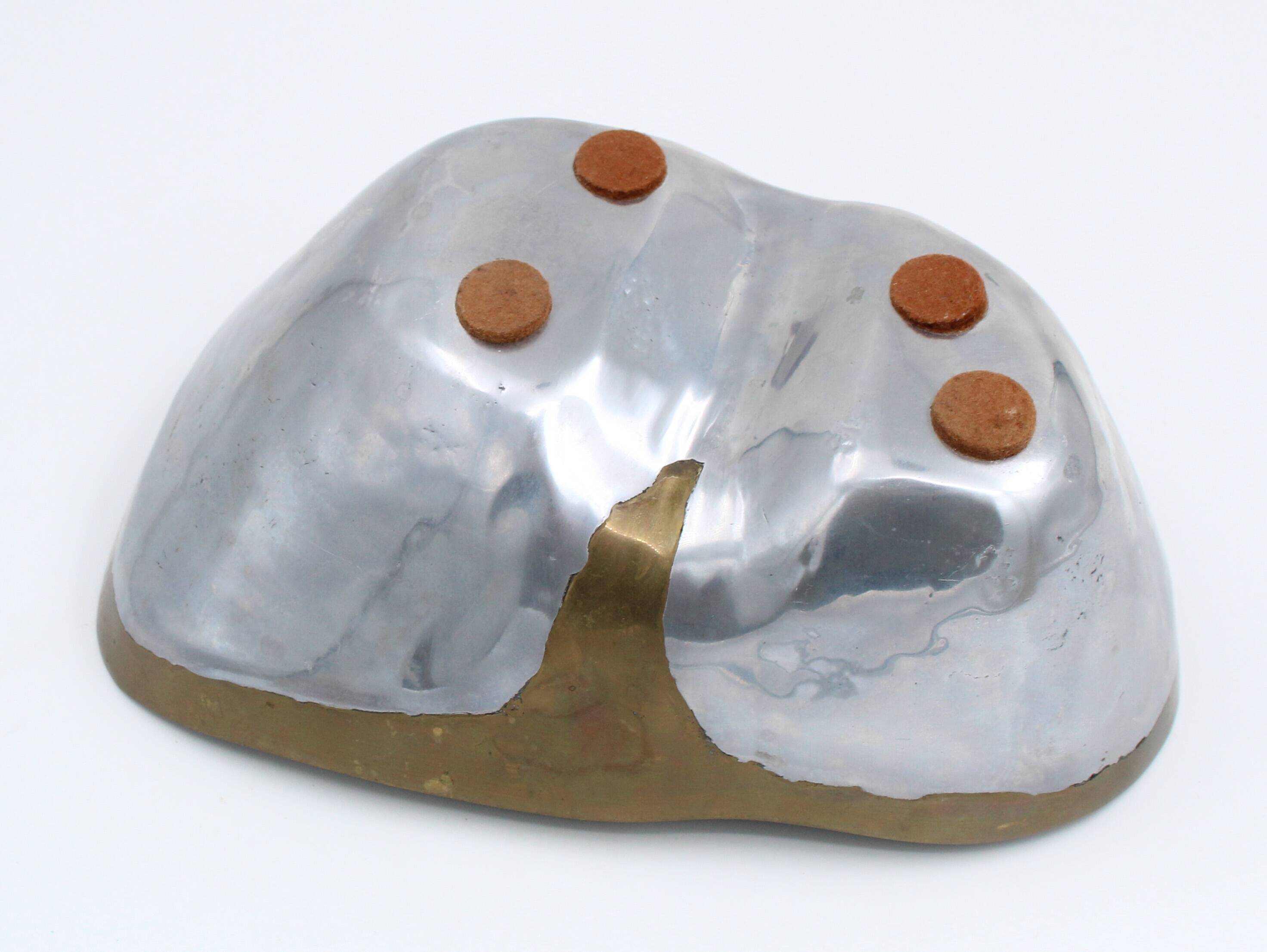 David Marshall Aluminium / Brass Vide-Poche Spain circa 1980