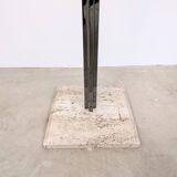 Italian design coat rack (H170) – travertine base & gunmetal chrome