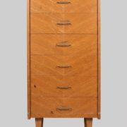 1950s weekly planner, 6-drawer chest of drawers for a design bedroom, vintage retro.