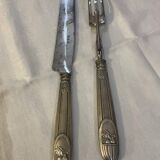 Art Deco silver and steel carving set L and H
