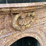 Impressive Napoleon III fireplace in violet brocatelle marble from Spain, circa 1880.