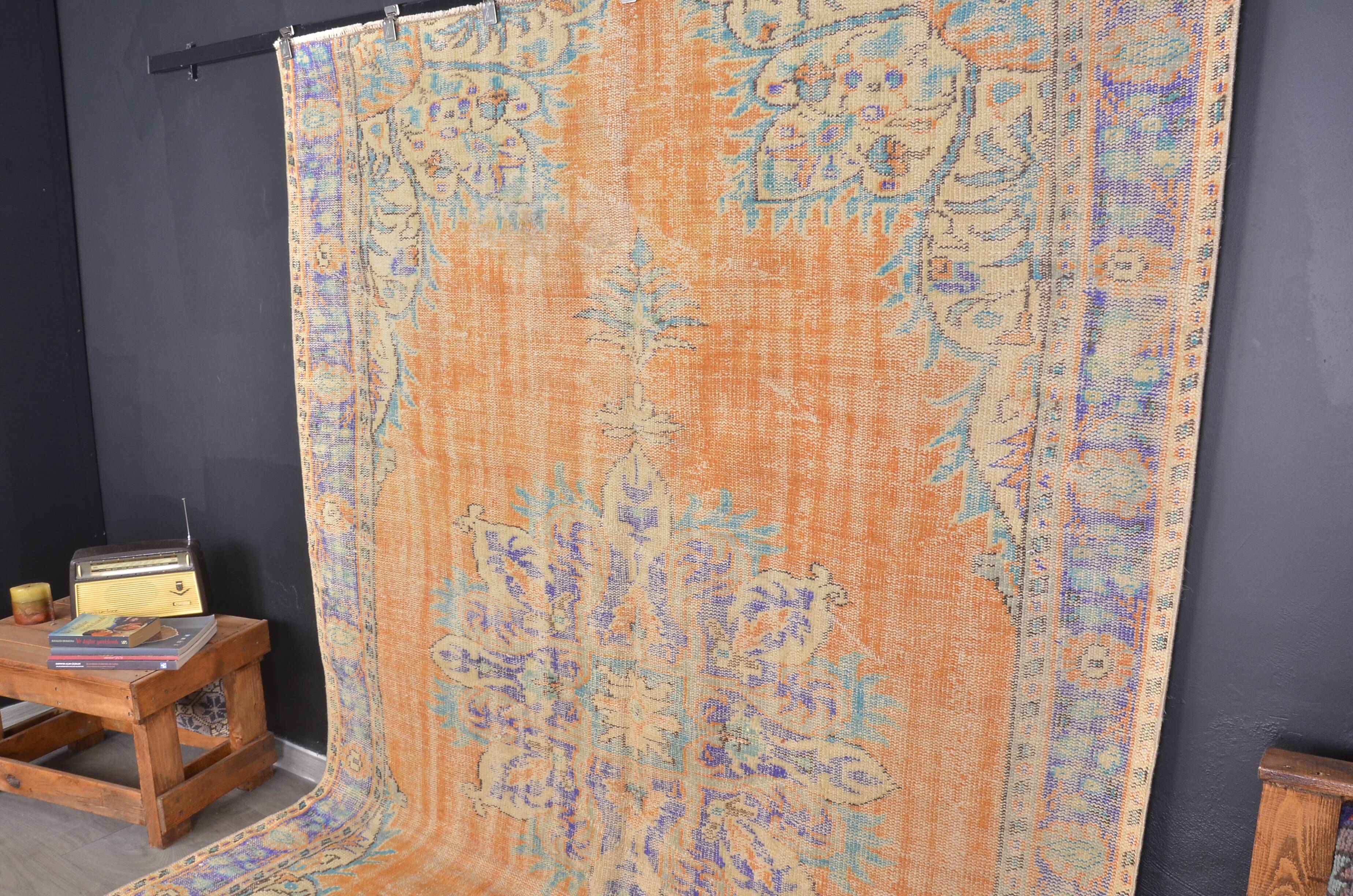 Vintage Handknotted Oushak Wool Rug sku2321