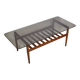 Mid-Century Design Teak Coffee Table with Smoked Glass by Möbel Mann, 1960s