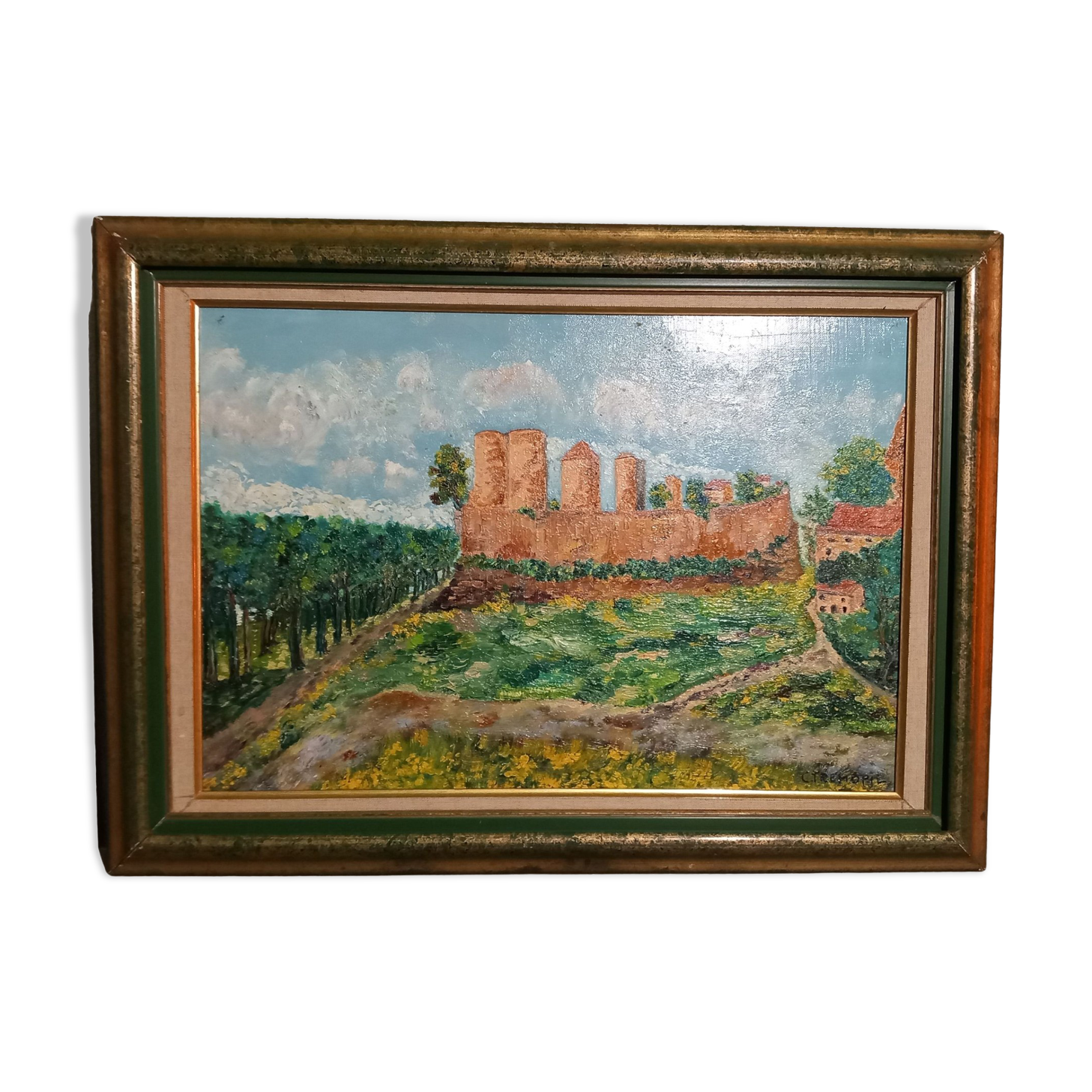 Oil on canvas signed-illustration