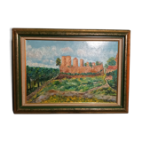 Oil on canvas signed-illustration