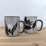 Paire de Mugs en grès vernissé 1970
