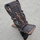 Antique carved wood Stargazer chair from the 1890s.