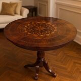 Charles X period gueridon in marquetry.