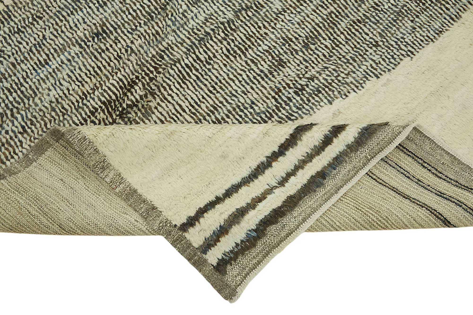 Hand-Knotted Turkish Contemporary 247 cm x 342 cm Beige Wool Carpet