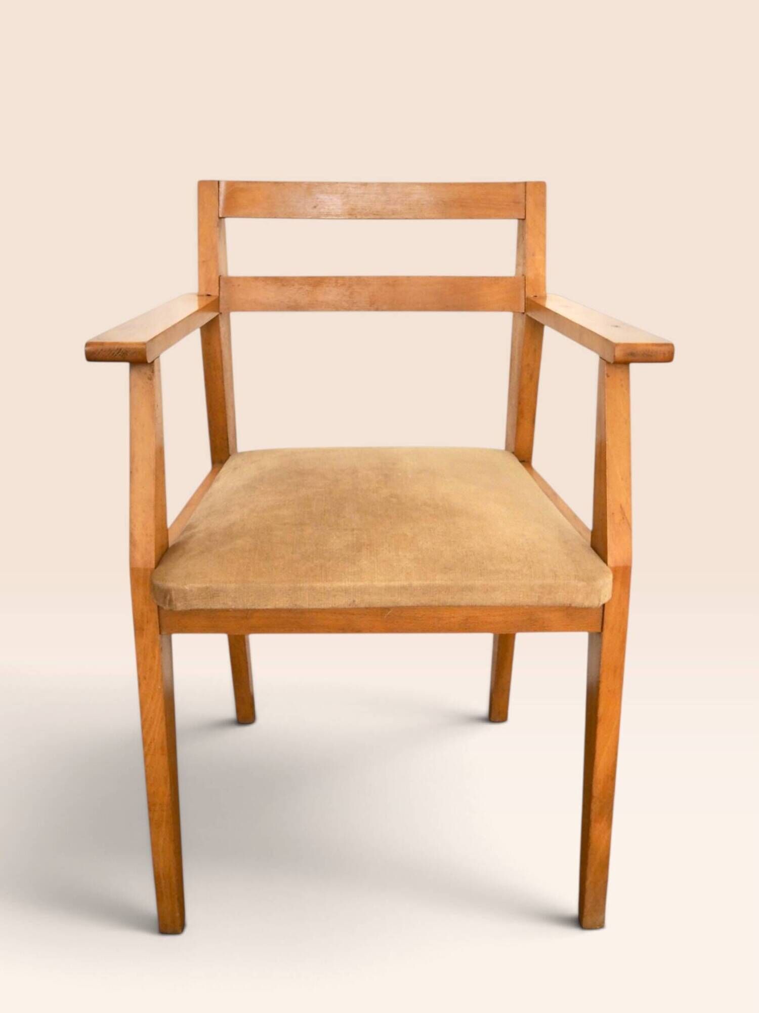 Mid-century armchair in blonde beech