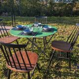 Green vintage folding garden table