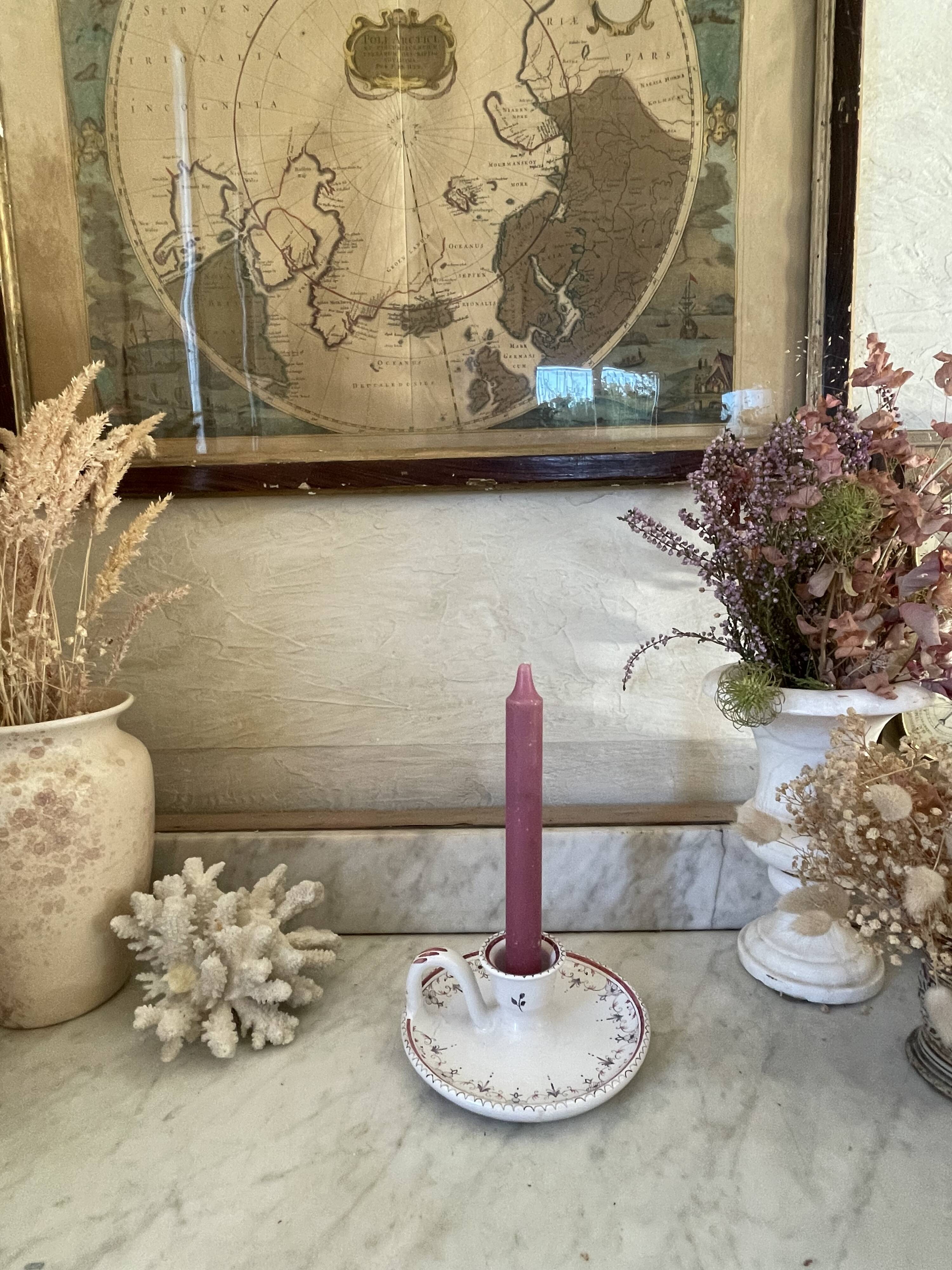 Ceramic hand candle holder with Moustiers decor