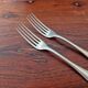 Christofle - Set of 2 Marot Bérain model dessert forks in silver-plated metal