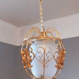 60s pendant light in gold metal