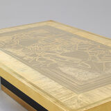 Brass etched coffee table by Lova Creation, Belgium, 1980s.