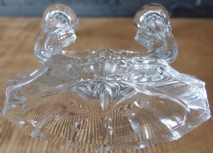 Chic two-armed candlestick chandelier in crystal glass / Excellent condition