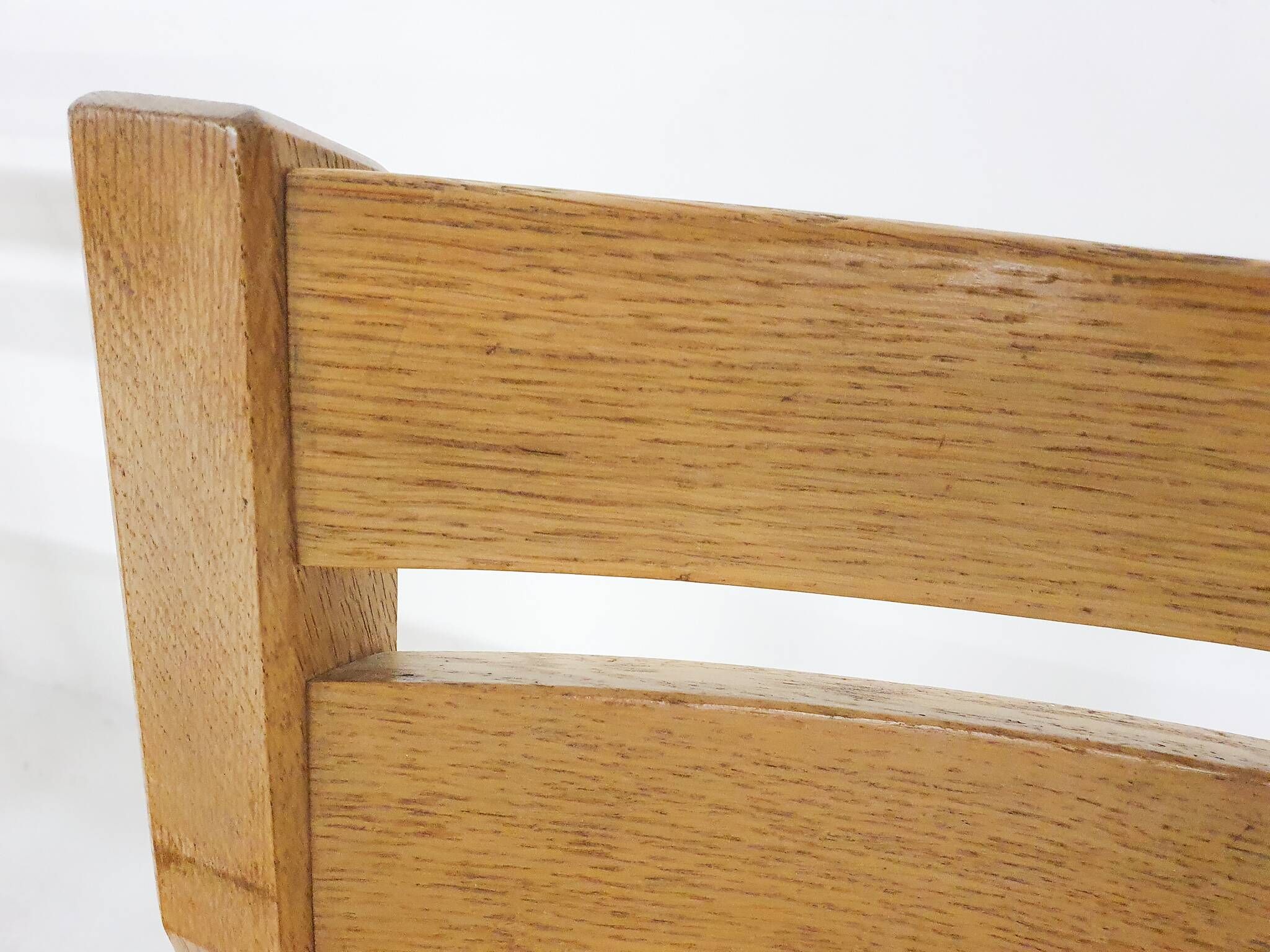 Set of four oak and sisal dining chairs model 401 by JL Moller, Denmark 1970's