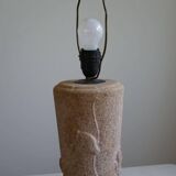 Vintage modern French table lamp in stone with elephant patterns, 1970s.
