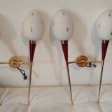Pair of double wall lights Arlus Paris 1960