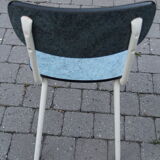 2 blue Formica cjaises, circa 1950