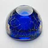 Vintage blue Italian Murano glass ashtray, 1980s