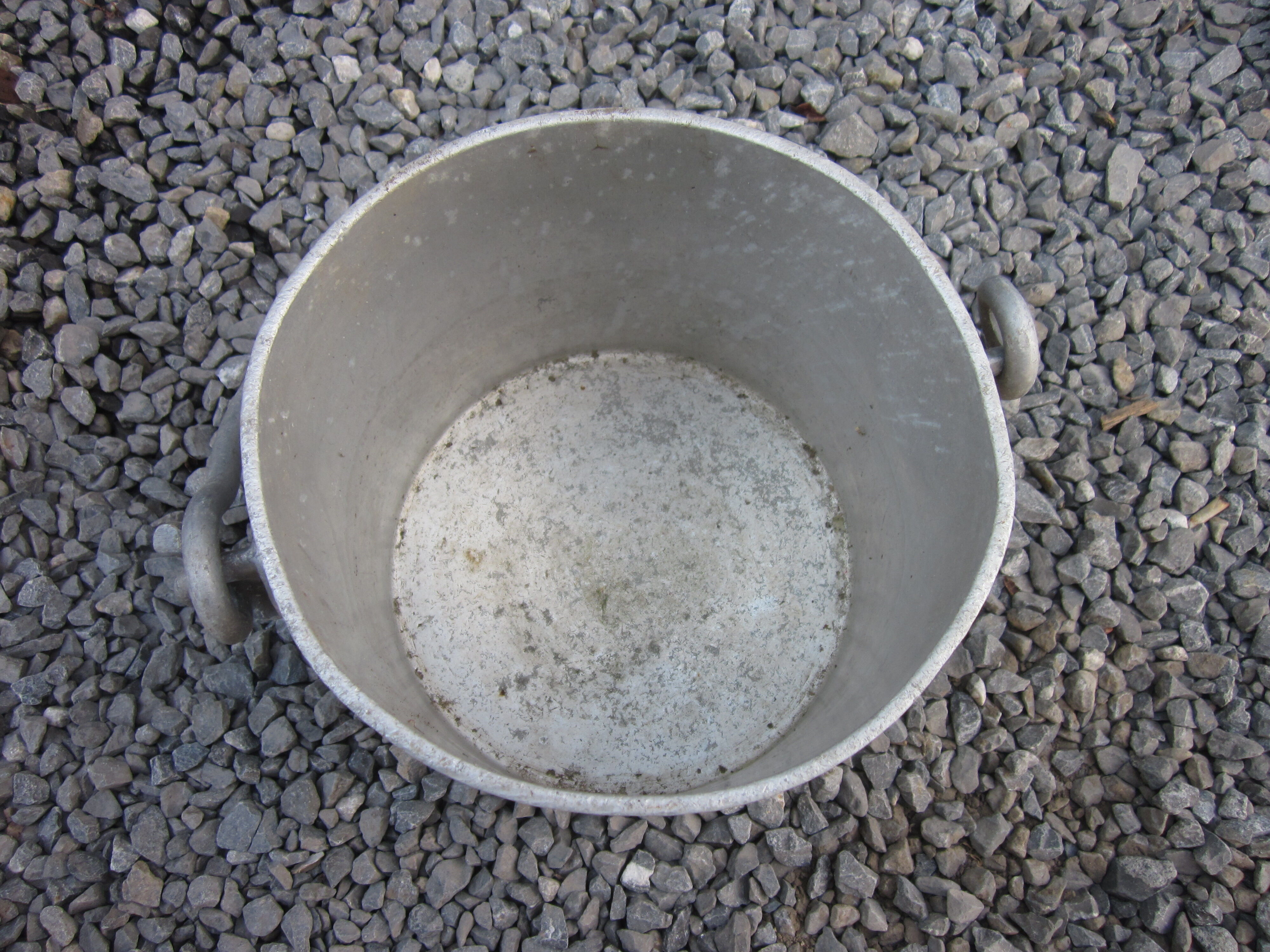 Antique aluminium bucket
