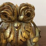 Golden wall candle holder