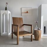 Armchair in natural wood (teak) minimalist design