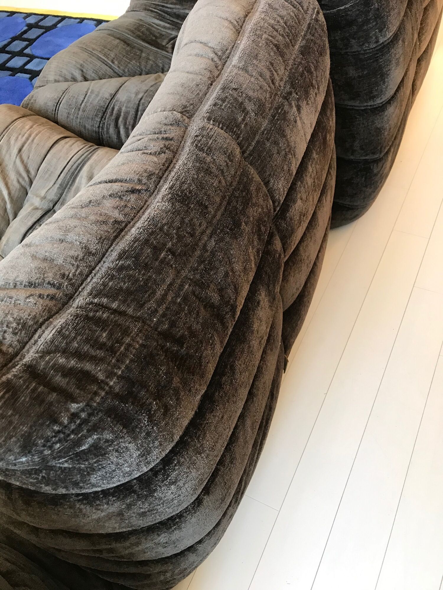 Togo in brown velvet by Michel Ducaroy for Ligne Roset 70s