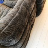 Togo in brown velvet by Michel Ducaroy for Ligne Roset 70s
