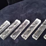 Set of 6 rectangular shaped lead crystal knife holders