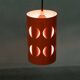 Vintage orange suspension light in a 1970s space age style.