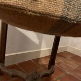 Classic carved wooden chair medieval castle with jute unique piece