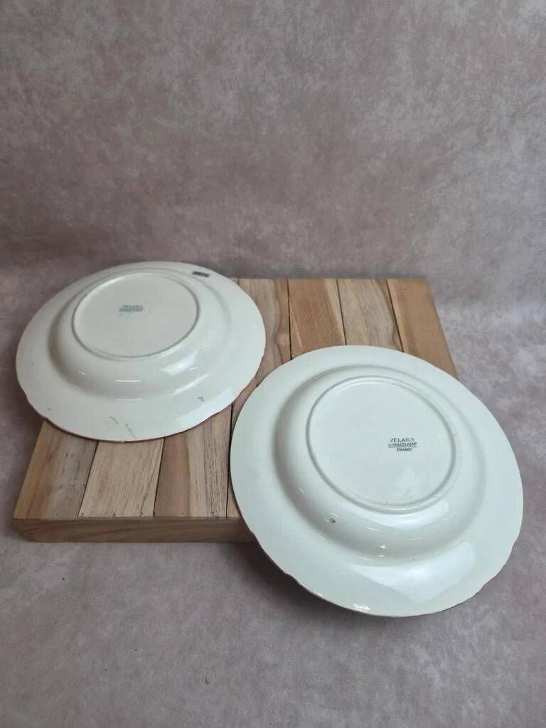 2 deep plates Longchamp Velars – ironstone – old floral pattern