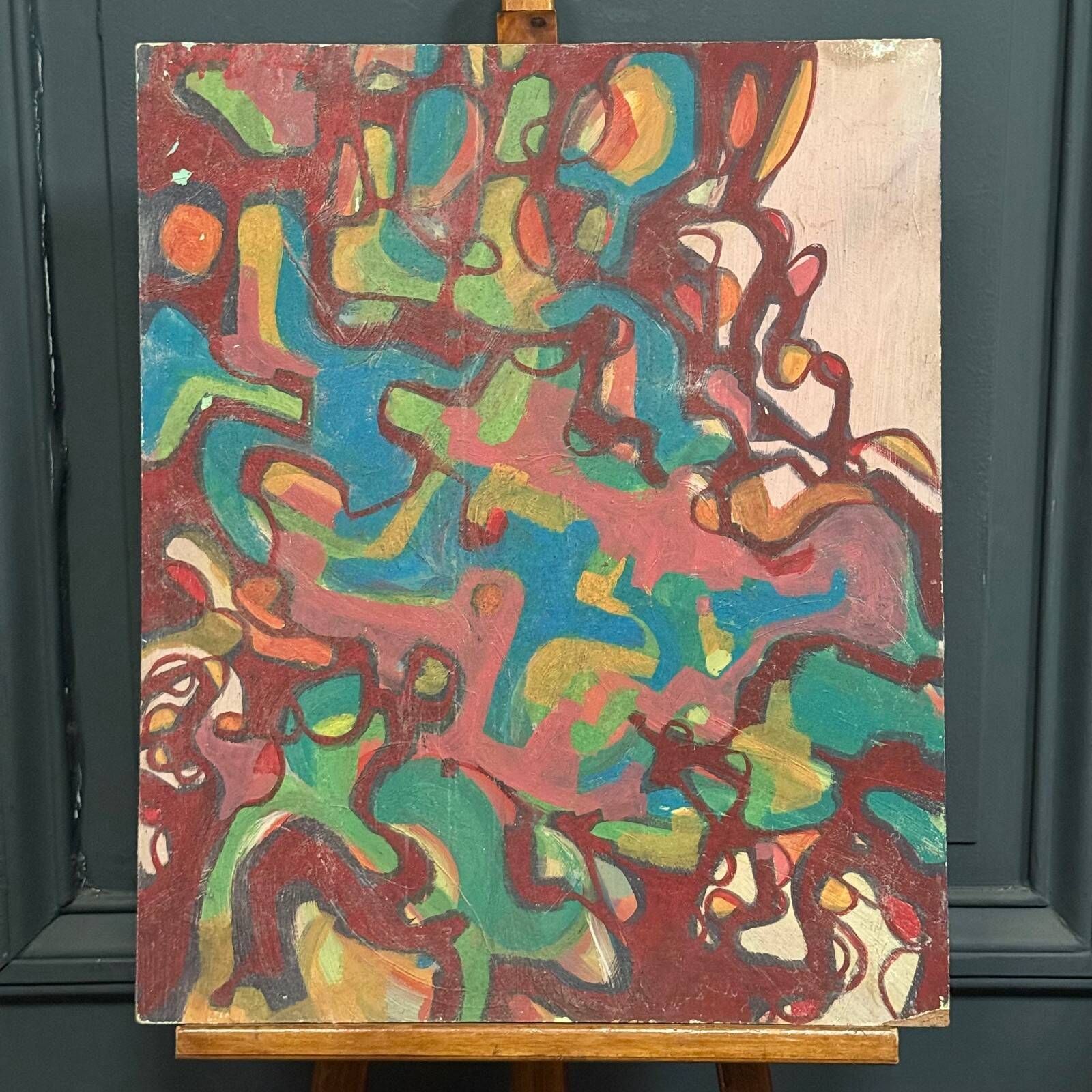Oil on panel modern composition by François