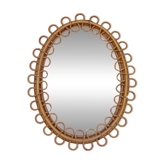 Italian design rattan mirror