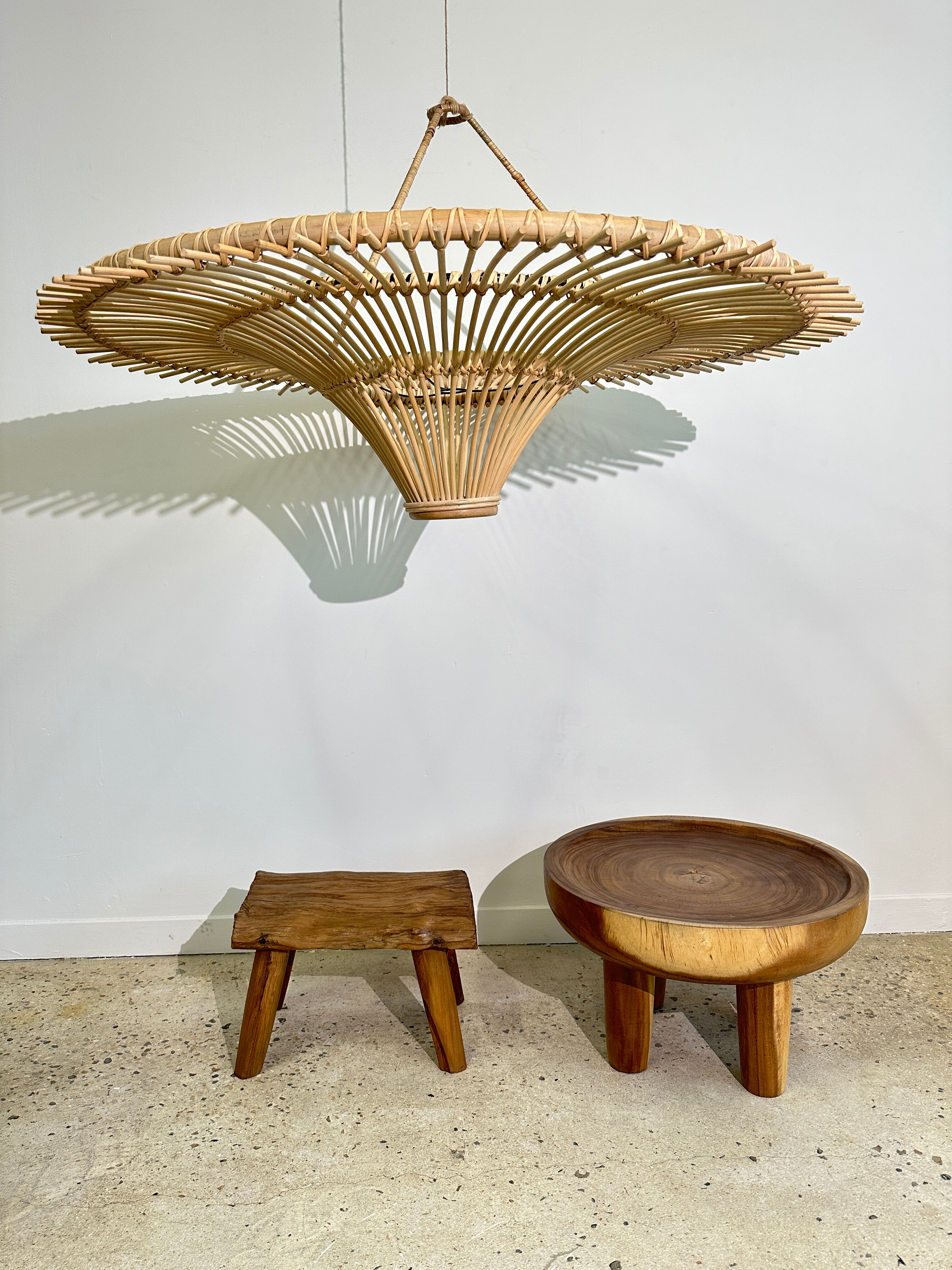 Suspension rattan saucer iron frame D:120 H:60