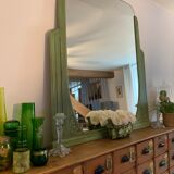 Miroir art déco vert