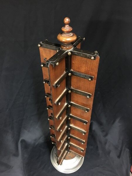 Old maps display postal counter turnstile 1900 in wood and metal